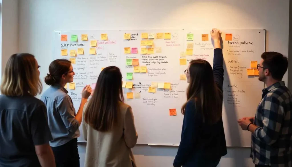 Team collaboration during UX research analysis