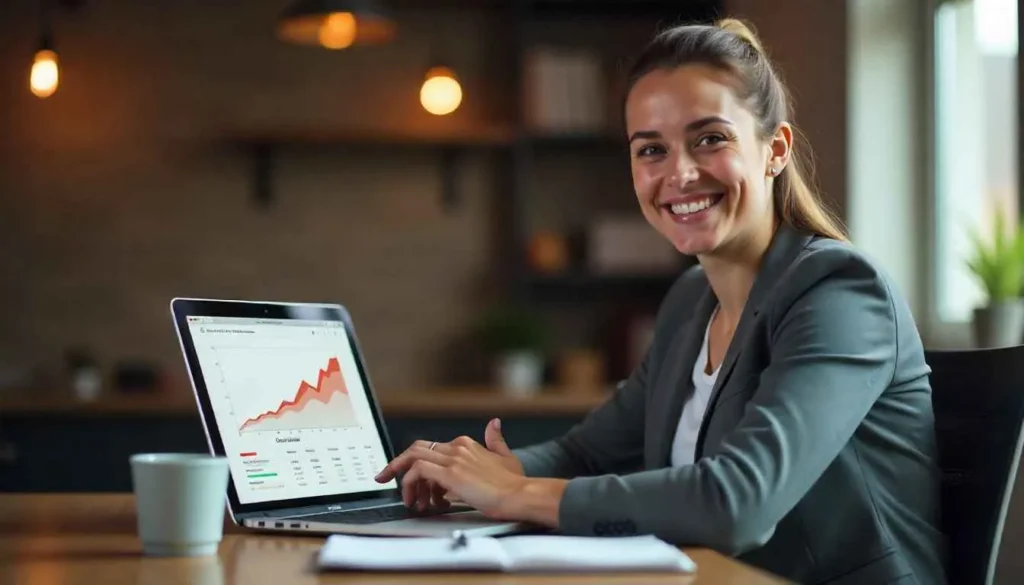 A successful freelancer reviews the positive analytics from their content marketing strategy.