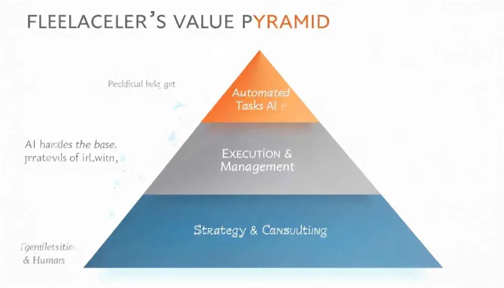 Visual of the freelancer's value pyramid in the AI era