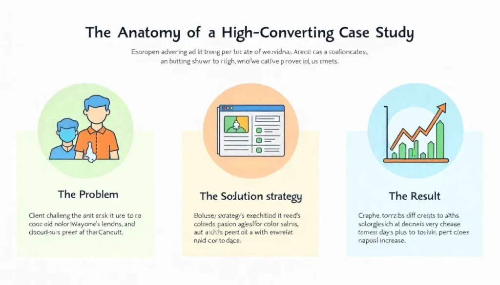 Infographic on how to structure a freelance portfolio case study