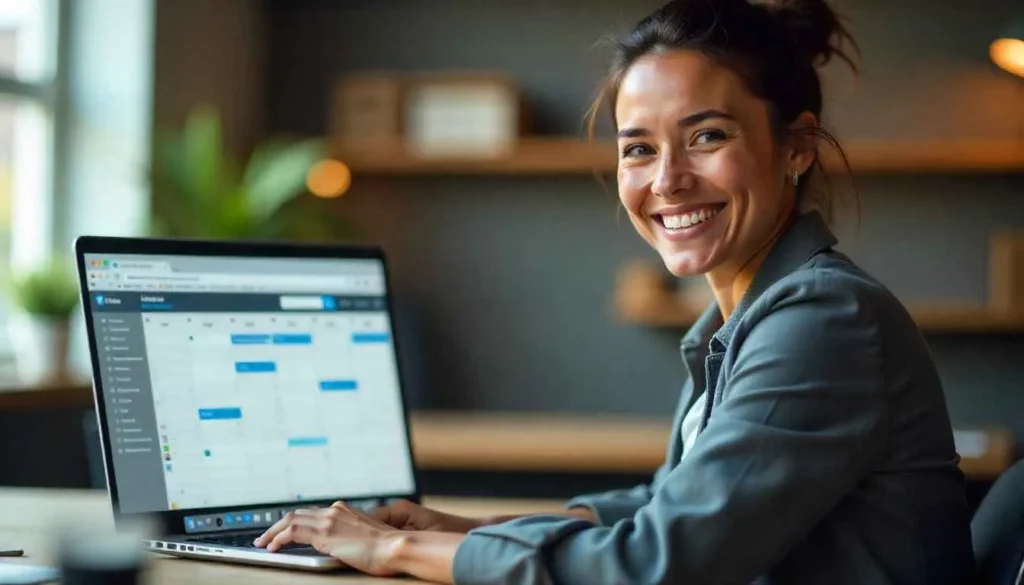 Professional with a calendar full of booked meetings from LinkedIn outreach.