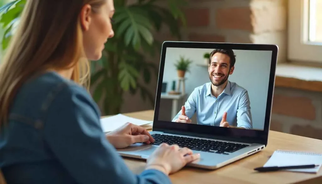 Consultant and client collaborating on a LinkedIn strategy via video call.