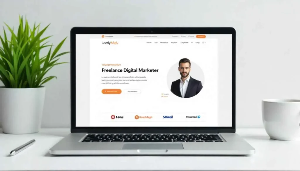 Professional homepage of a freelance digital marketer website.