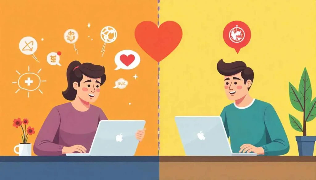  Contrast between a stressed generalist writer and a focused niche writer.