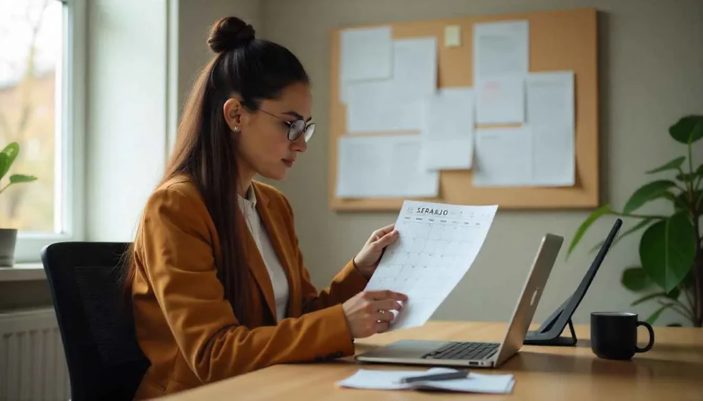 A successful long-term freelance worker managing a balanced schedule.