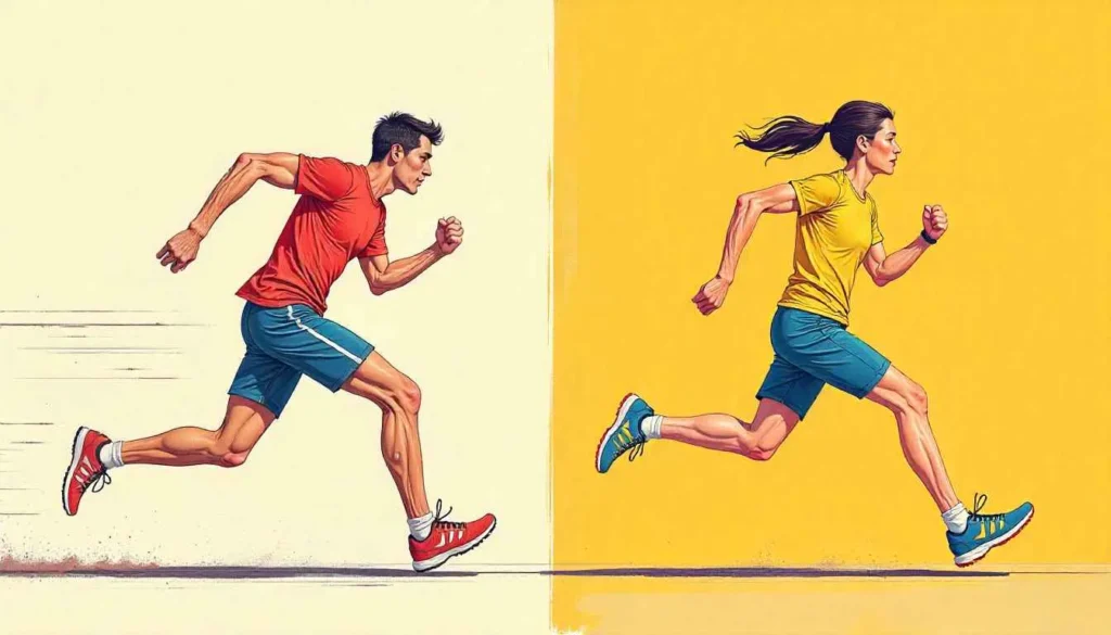 Visual metaphor comparing short-term gig work to a long-term freelance career.